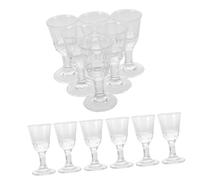 GLSTOY 12 Mini Vasos de Vidrio para Whisky de 10 Ml Base Gruesa y Tallo Alto, Diseño Elegante y Resistente para Reuniones en Casa y Uso en Bar