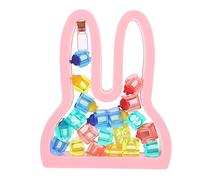 GLSTOY 1juego Organizador De Recuerdos Para Niño Niña Caja De Almacenamiento De Dientes y Cabello Fetal Forma De Conejo Souvenir Infantil Registro De Nombre y Fecha De Nacimiento Caja