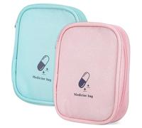 GLSTOY 2piezas Botiquín De Compacto Organizador De Bolsa De Almacenamiento De Viaje Resistente Al Agua Neceser Colores Brillantes Rosa Verde
