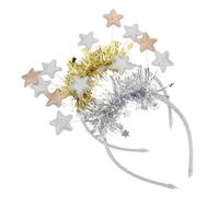 GLSTOY 2piezas Diademas Estrella Doradas y Plateadas Para Fiestas De Año De Diademas Festivas Para Celebraciones Navideñas y Eventos Especiales