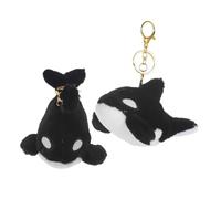 GLSTOY 2piezas Llavero De Orca De Peluche Adorable Colgante De Ballena Para Accesorios De Clave y Bolsa Decoración Suave y Encantadora Para Niñas y Amantes Del Océano