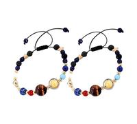 GLSTOY 2piezas Pulsera Planetaria Para Mujer Joyería Solar Diseño Guardiana Sistema Solar