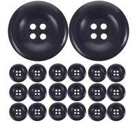 GLSTOY 50 Botones de Costura para Abrigo Azul Marino, Redondos Clásicos de 4 Agujeros, 25 Mm, Paquete de 50 Unidades, Resistentes y Prácticos para Manualidades y Ropa de Abrigo