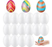 GLSTOY 50piezas Unidades Huevos de Espuma para Decorar DIY de Pascua Huevos Blancos para Manualidades y Decoración Festiva para Eventos Bodas y Proyectos Creativos