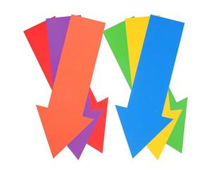 GLSTOY 6 Marcadores de Entrenamiento para Cancha Deportiva, Flechas de Dirección en Colores Rojo, Amarillo, Azul, Verde, Naranja y Morado, Discos de Suelo Resistentes para Práctica