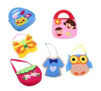 GLSTOY 6piezas Kit Costura De Bolsos De Fieltro para Niño Bolso De Mano y Cartera DIY Manualidades De Arte para Aprender Coser y Bordar para Niñas y Principiantes