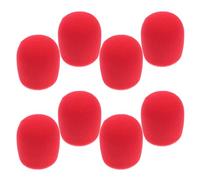 GLSTOY 8 Fundas de Espuma para Micrófono de Mano, Protección contra Viento y Salpicaduras, Color Rojo, Ajuste Cómodo para Grabación en Casa y Karaoke