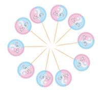 GLSTOY Adornos para Tartas No Comestibles 32 Piezas Accesorios para Pasteles de Papel Decoración de Cupcakes para Fiestas de Revelación de Género o Niña Fiesta Temática
