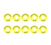 GLSTOY Anillo de alarma de emergencia Botón de parada de emergencia industrial Anillo de advertencia redondo amarillo de PVC 10 piezas para sustitución en señalización de emergencia