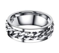 GLSTOY Anillo De Transito Anillos Para Hombres Anillo Inteligente Fidget Ring Clave Anillos Iniciales Anillo De Hombre Collar De Bloqueo De Cadena Anillos Ajustables Para Las Mujeres