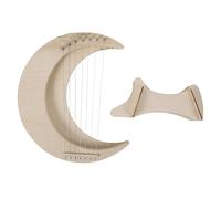 GLSTOY Arpa Instrumento Musical Delicado y Creativo de Lira de Madera Portátil para Principiantes de 7 Cuerdas Fácil de Llevar y Tocar Diseño en Forma de Luna