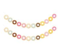 GLSTOY Banderines para Fiesta de Donas, 2 Pancartas de Papel de 3 Metros para Decoraciones de Cumpleaños y Momentos Fotográficos