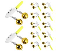 GLSTOY Barras Luminosas para Pesca Nocturna con Doble Campana de Alerta, Luz Verde Fluorescente Resistente al Agua, 12 Unidades con Clip Antideslizante para Cañas, Alarma LED