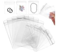 GLSTOY Bolsas Autosellantes Transparentes de Pvc 100 Unidades (50x5x7 Cm y 50x7x10 Cm) para Joyería, Mini Bolsos Resistentes Cierre, Ideales para Almacenar y Organizar Pulseras