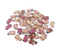 GLSTOY Botones de Madera Forma de Gato Natural 20x30 Mm 50 Unidades para Manualidades Diy, Costura y Decoración de Ropa, Accesorios de Costura para Álbumes y Scrapbooking