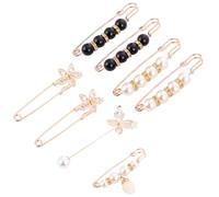 GLSTOY Broches Ajustables para Cintura de Mujer 8 Piezas Botón Antideslizante, Pasadores Decorativos para Faldas y Vestidos, Pin Delicado para Bodas, Fiestas y Uso Diario