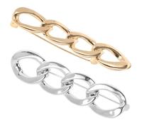 GLSTOY Broches para Faldas y Pantalones 2 Piezas Diseño de Cadena Ajuste Cómodo de Cintura Acabado Dorado en Aleación de Zinc para Uso Cotidiano