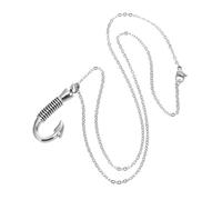 GLSTOY Collar de Urna Anzuelo de Acero Inoxidable Plata, Joyería Conmemorativa para Mujer, Colgante Cilíndrico para Cenizas, Recuerdo Personalizable, Uso Diario y Memorial