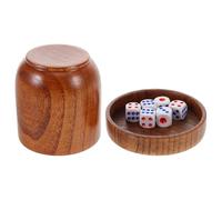 GLSTOY Cubilete de Dados de Madera Tapa Ergonómica Juego de Dados Ktv para Uso en Bares y Fiestas 1 Vaso para Adultos