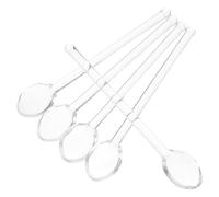 GLSTOY Cucharas Mezcladoras de Vidrio Transparentes 13 Cm, Cucharas para Café Espresso y Miel, 5 Piezas Multiusos para Té, Postres y Condimentos, Aptas para Uso en Hogar y Restauración
