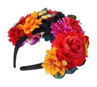GLSTOY Diadema Corona De Flores Mexicana Para Cabello, 1 Unidad, Talla Única, Para Fiestas Día De Muertos y Cosplay