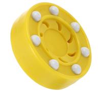 GLSTOY Disco de Hockey Profesional para Entrenamiento y Juego sobre Patines Color Amarillo Material PP Duradero Disco de Hockey sobre Hielo Sólido Uso en Interior y Exterior