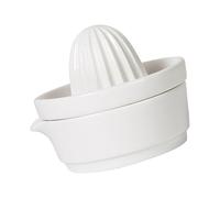 GLSTOY Exprimidor Manual de Frutas de Cerámica Blanco Pequeño, Práctico y Portátil para Jugo Fresco en Casa, Herramienta para Exprimir Limón, Naranja y Pomelo, Utensilio Cocina