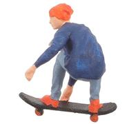 GLSTOY Figura en Resina para Decoración en Miniatura de Personas en Patineta, Modelo Humano de Simulación Diseño Realista para Maquetas y Paisajes en Mesa de Arena