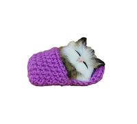 GLSTOY Gato Dormilón Juguete De Pantufla con Sonidos De Maullidos Decoración De Mano para Niño Niña y Niñas para Fiestas y Color Púrpura