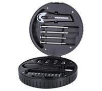 GLSTOY Kit de Herramientas para Reparación de Neumáticos, 20 Piezas de Acero al Carbono, Caja Negra Portátil, Juego Manual para Reparaciones del Hogar y Ciclismo