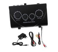 GLSTOY Mezclador De Doble Micrófono Profesional Para Karaoke Mezclador De Línea Estéreo Con Cable Para Fiestas Familiares y Reuniones De Amigos