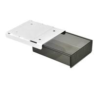 GLSTOY Organizador Cajón Debajo del Escritorio Grande 24x21x6,2 Cm Plástico Transparente Adhesivo para Oficina Hogar Almacenamiento Oculto Multifuncional