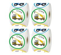 GLSTOY Pegatinas de Recompensa 4 Rollos Efecto Adhesivo Duradero Diseño de Coche, Adhesivas y Fáciles de Usar para Escuela y Competiciones