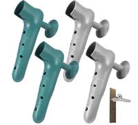 GLSTOY Protectores de Manija de Puerta de Silicona 4 Piezas Ventosa Anticolisión, Cubiertas Protectoras Gris y Azul para Puertas Correderas, Parachoques Silencioso para Oficina y Hogar