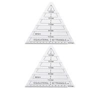 GLSTOY Regla de Acolchado Triangular Transparente 60° para Patchwork, Kit de 2 Reglas Acrílicas para Costura, Plantillas de Triángulos de Costura para Manualidades y Edredones