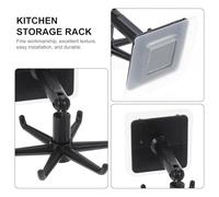 GLSTOY Soporte Giratorio para Utensilios de Cocina 360° Multiuso Juego de 4 Colgadores Adhesivos sin Rastro 6 Ganchos Negros y 6 Blancos Organizador Práctico para Espátulas y Cucharas