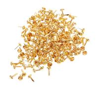 GLSTOY Sujetadores de Papel Metálicos Dorados Mini 200 Pcs, Clavitos Decorativos 4,5 X 8 Mm para Manualidades, Scrapbooking y Decoración Diy, Clips de Metal Resistentes para Proyectos