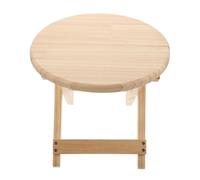 GLSTOY Taburete Casero Plegable de Madera Redondo, Material Sintético Beige, Fácil de Limpiar y Multiusos para Uso Doméstico en Sala o Dormitorio