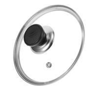 GLSTOY Tapa de Olla Redonda 16,5 Cm con Vidrio Templado Resistente al Calor, Mango Aislante de Acero Inoxidable en Forma de G, Tapa para Sartén y Cocina Doméstica Segura