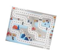 GLSTOY Tapete Para Tráfico Vial Alfombra De Suelo Para Gatear Diseño De De Tráfico Para Bebés Casa Color Blanco y Azul Material Suave