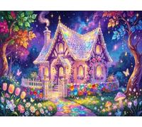 GLTEYACO 5D Diamond Painting Kit Casa de cuento de hadas Cuadros Artísticos en Lienzo Kit de Arte de Cristal para Adultos,Decoración de Pared 40x50 cm