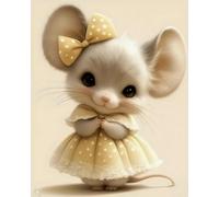 GLTEYACO Kit de Punto de Cruz Bordado Ratón adorable DIY adultos principiantes Estampado Kit 11CT Lienzo preimpreso Decoración hogareña 40×50cm