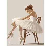 GLTEYACO Kit Punto de Cruz Bordado Adultos bailarina 11CT Principiantes Mano Hace DIY Estampadas Con Patrón Impreso Kits de Inicio 40x50cm