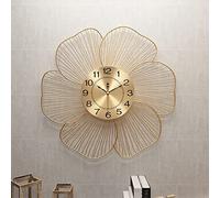 GLTZEN Reloj de Pared Reloj de Arte Moderno Reloj de Pared Grande para decoración de Sala de Estar Decorativo Moderno Sin tictac Relojes de Pared de Metal Dorado silencioso con Pilas Reloj de Pared