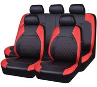 GLUC 9 Piezas Cuero Funda Asiento Coche para Ford B-MAX C-MAX S-MAX KA Edge Mustang, Impermeables Juegos De Cubreasientos Interior Accesorios,A/Red