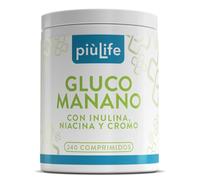 Glucomanano 4000 mg Por Dosis PiùLife, 240 Comprimidos, Suplemento de Glucomannan De Raíz De Konjac Con Inulina, Cromo Y Niacina, Saciante Apetito Natural, Bienestar Digestivo