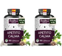 Glucomanano 4100 mg por dosis, de Raíz de Konjac, 180 cápsulas con probioticos, cromo y vitamina B3 - Efecto saciante para Mujer y Hombre - Fibra Vegetal, Raibu (Paquete de 2)