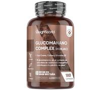 Glucomanano Complex - 180 Cápsulas con Colina, Cromo, Vitamina B3 y D3 - Suplemento de Fibra Soluble de Raíz de Konjac, Sin OGM, Sin Conservates y Fácil de Tragar