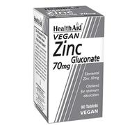 Gluconato de Zinc 70Mg Vegan 90comp, Suplemento Nutricional para Sistema Inmunológico y Metabolismo