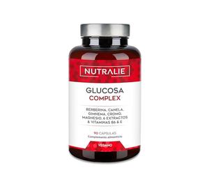 Glucosa Complex 2000mg - Azúcar Sangre - Control Glucosa Berberina Cromo Canela Gymnema Pimienta Negra Melon Amargo Vitamina E B6 - Niveles Normales de Glucosa en Sangre - 90 Cápsulas Nutralie